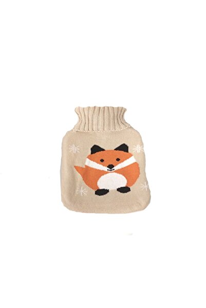 zola Hot water pillow, 2l capacity, rubber, cream cover with fox