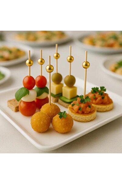 NETWORK ART أعواد أسنان بامبو جولد توب 12 سم - 100 قطعة