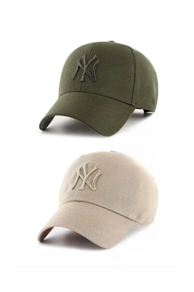 awix Pălărie sport unisex, pachet de 2, bej și negru, șapcă din bumbac reglab...