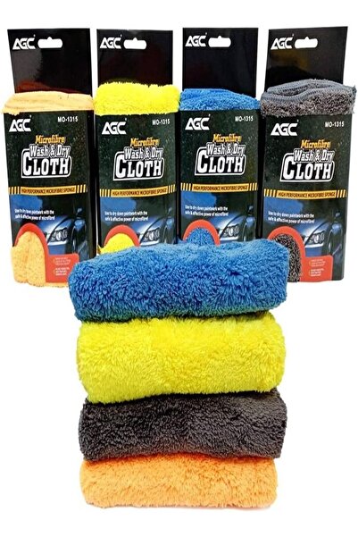 AGC مجموعة من 4 مناشف غسيل وتجفيف من الألياف الدقيقة - مناشف صغيرة أحادية الج...