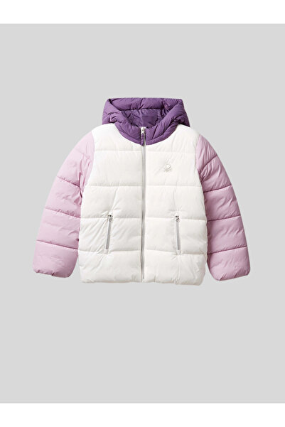Benetton Girl's Coat 6-14 Years Old White