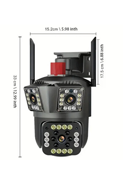 BASE Camera de Supraveghere Tripla WIFI 24MP Ultra HD 10X zoom Rotire Bidirectionala