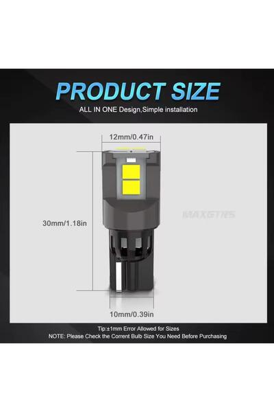 OEM Set of Two LED Bulbs T10-W5W Can-bus 100% Cool White Light