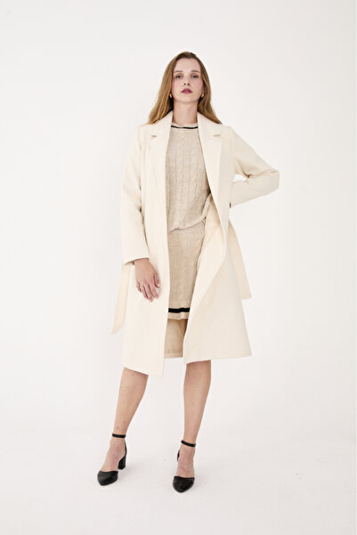 trender Ecru Women's Coat 3382