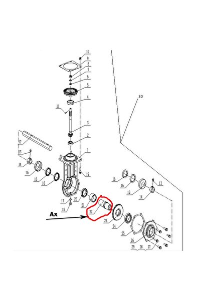 RURIS Arbore intermediar reductor motor cultivator 1001ksd, 1002ksd