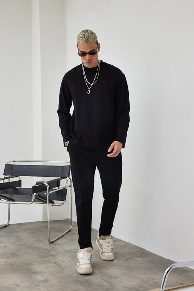 Weyeze Long Sleeve Crew Neck Modal Tracksuit Set Ag-Y82014Wyz