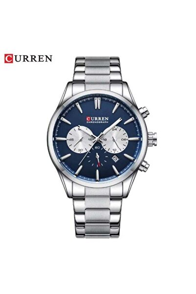 Curren 8446 Fashionable Multifunction Quartz Watch for Men Stainless Steel Band