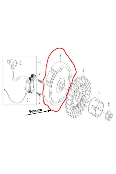 RURIS σφόνδυλος τιμονιού 6hp, 6,5hp, 7hp