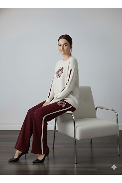 Cemre Life New Deux Embossed Embroidered Knitwear Set