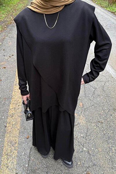 lamelif Cape Hijab Suit Black