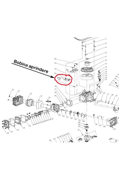 RURIS Bobină de aprindere pentru mașină de tuns iarba Dac 109XL