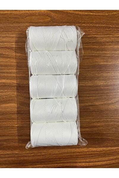 aladepo Polyester Soft Macrame White No:4-2Mm 5X200 Grams (Total 1kg)