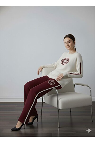 Cemre Life New Deux Embossed Embroidered Knitwear Set