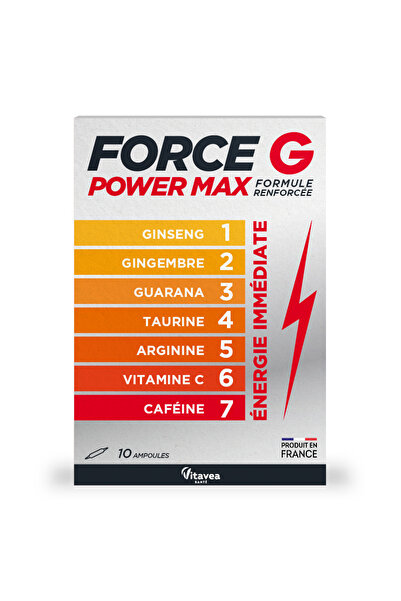 FORCE G POWER MAX, 10 drinkable ampoules x 10 ml - tonic for immediate energy