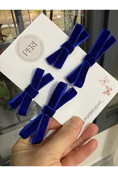 MADE BY PERİ “Velvet Mini Bow Hair Clip Set of 4 |   Economic Package |   Spe...