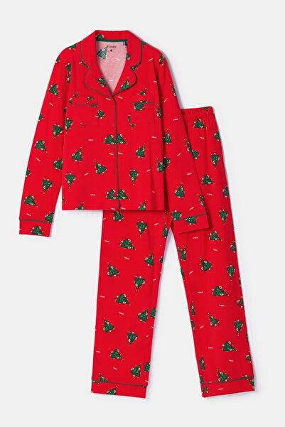 Woody Γυναικεία Πυτζάμα-Cpb - 995 Cat Chrıstmas Z Aop