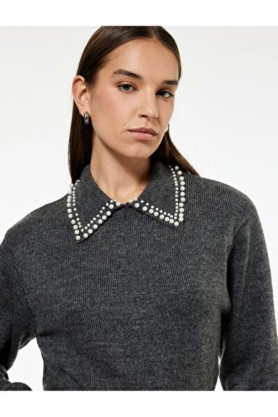 Koton Dětský svetr s perlovým detailem a dlouhým rukávem