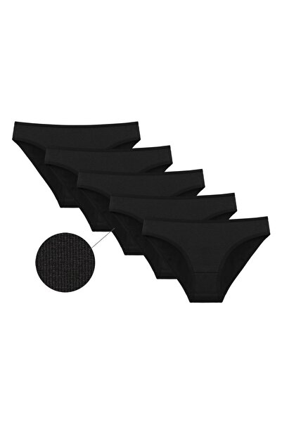 Donella 5-Pack Cotton Stretch Fabric Ribbed Knit Women's Panties 2132S