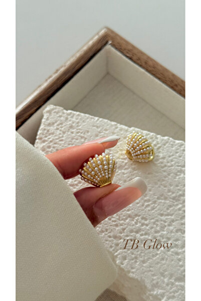 Store VIP Özel Seri Gold İnci Boncuklu Deniz Kabuğu Küpe | Minimal Şık Yaz Küpesi