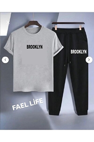 FAEL LİFE Unisex Girls/Boys Loose Fit T-Shirt Tracksuit Bottom Top Broklyn Pr...