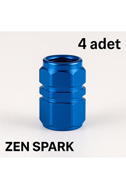 ZEN SPARK Mavi Alüminyum Altıgen Sibop Kapağı 4'lü Mavi Sibob Kapağı
