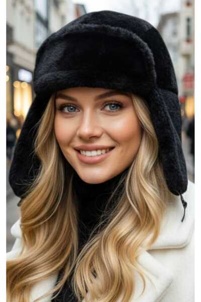 Mood Agenda Căciulă de pilot Kalpak de pluș pentru femei