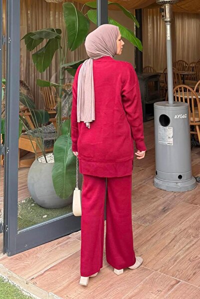 lamelif Knitwear Set with Accessories Burgundy