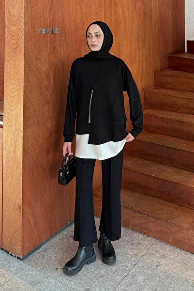 lamelif Paneled Sets with Zipper Black