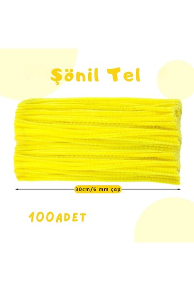 roco paper Şönil Tel, El İşi, DIY, Hobi ve Çiçek Yapım Teli, Sarı, 100 Adet, ...