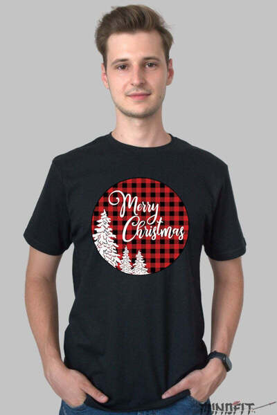GILDAN Tricou De Craciun Merry Christmas Cu Brazi 2 Barbat