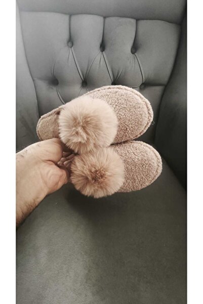 Zubiy Soft House Slippers with Pompoms, Non-Slip Sole, Winter Slippers