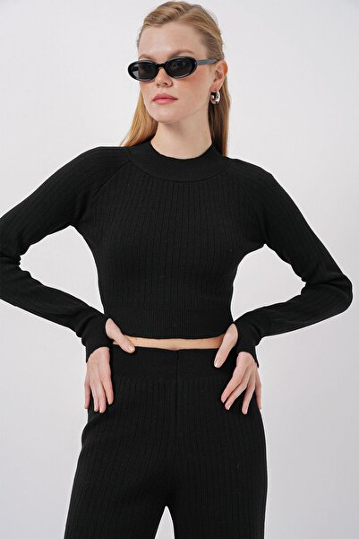 Hiccup Bdart Short Sweater and Wide Leg Pants Knitwear Set