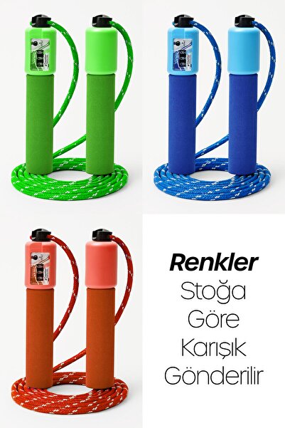 Telvesse Jump Rope with Counter Length Adjustable Skipping Tab Rope Jump Rope Braided Cord K1543