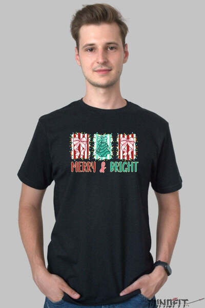 GILDAN Tricou De Craciun Merry And Bright 2 Barbat