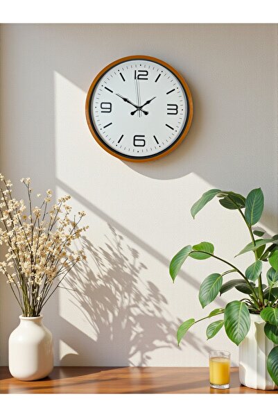 ZENTİME 36 cm Orange Decorative Wall Clock