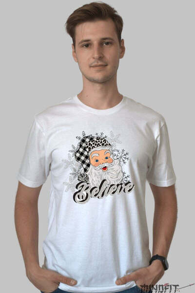 GILDAN Tricou De Craciun Mos Craciun Believe Retro Barbat