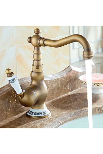 Trendy's Baterie lavoar, înălțime medie, bronz antichizat, cu broderie ceramică