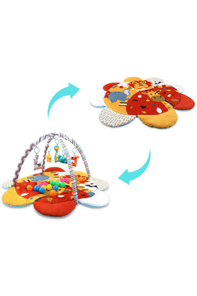 OEM TinyMini Safari 2 in 1 educational mattress – 118 cm, 20 balls, 5 hanging toys, play mat