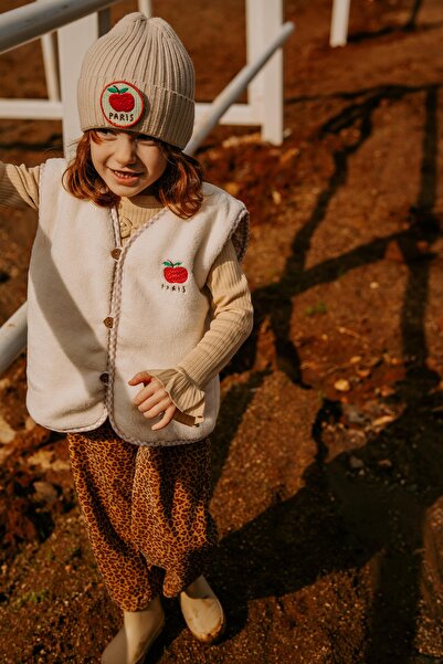 Kirazkids Leopard Printed Velvet Wide Pants