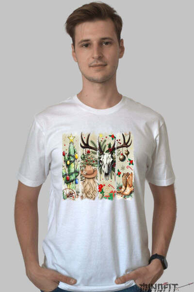 GILDAN Tricou De Craciun Cowboy Western Holiday Barbat