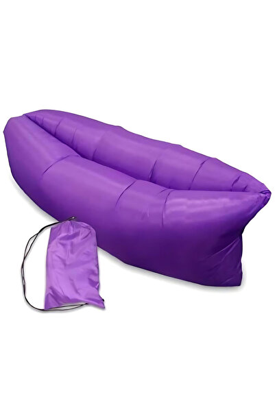 SDEPOT saltea gonflabilă, pentru camping sau plajă, tip Lazy Bag, violet