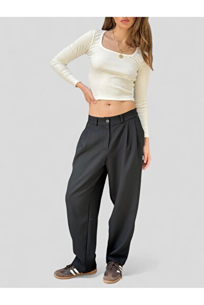 Retrobird Design Athena Vintage Stripe Relax Pants Women Black