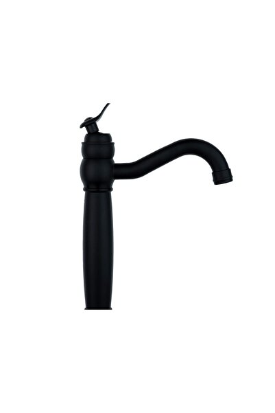 Trendy's Baterie lavoar , montare pe blat, negru mat cu broderie ceramica