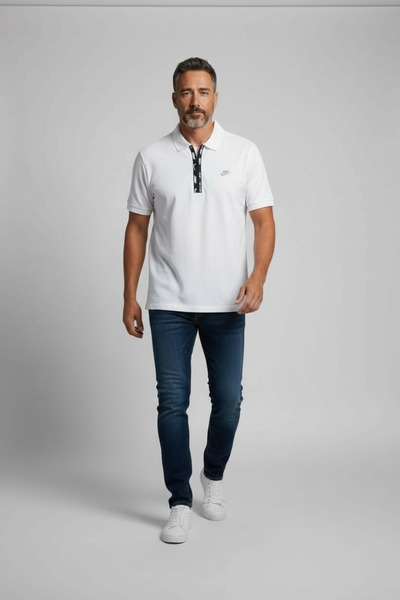 Butik Cotton Zippered Quality Polo Neck T-Shirt