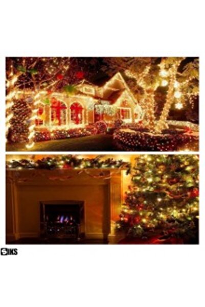 Sanlux Ghirlandă luminoasă liniară solară de Crăciun SIKS, 40 m, 400 LED-uri, exterior, alb cald, 8 moduri,