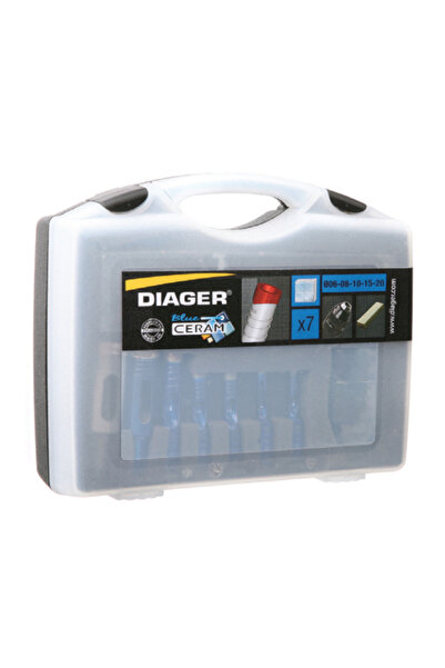 DIAGER Set carote cu carbura diamantata pentru placi ceramice 9 piese