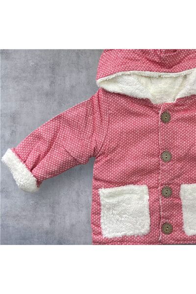 Minissa Rabbit Ear Plush Lined Winter Baby Coat Welsoft Fabric Cotton Inner Lining Warm Unisex
