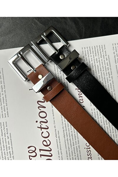 LİA KEMER 2 bucăți Knot Classic, cu model pătrat, centură cu cataramă arginti...