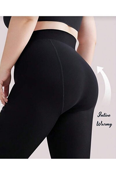 İntive Lingerie Fk Heavy Weight Plush Inside Thermal Black Ultra Quality Flexible Socks Tights - Winter2025