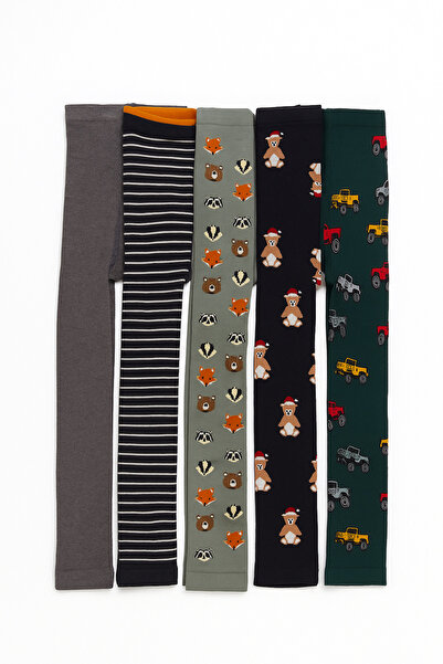 Yalçınoğlu Kids Boys' 4-Piece Mixed Thick Terry Leggings Set (Ages 2-8) – Winter Set with Plush Inside - Thermal Terry Leggings